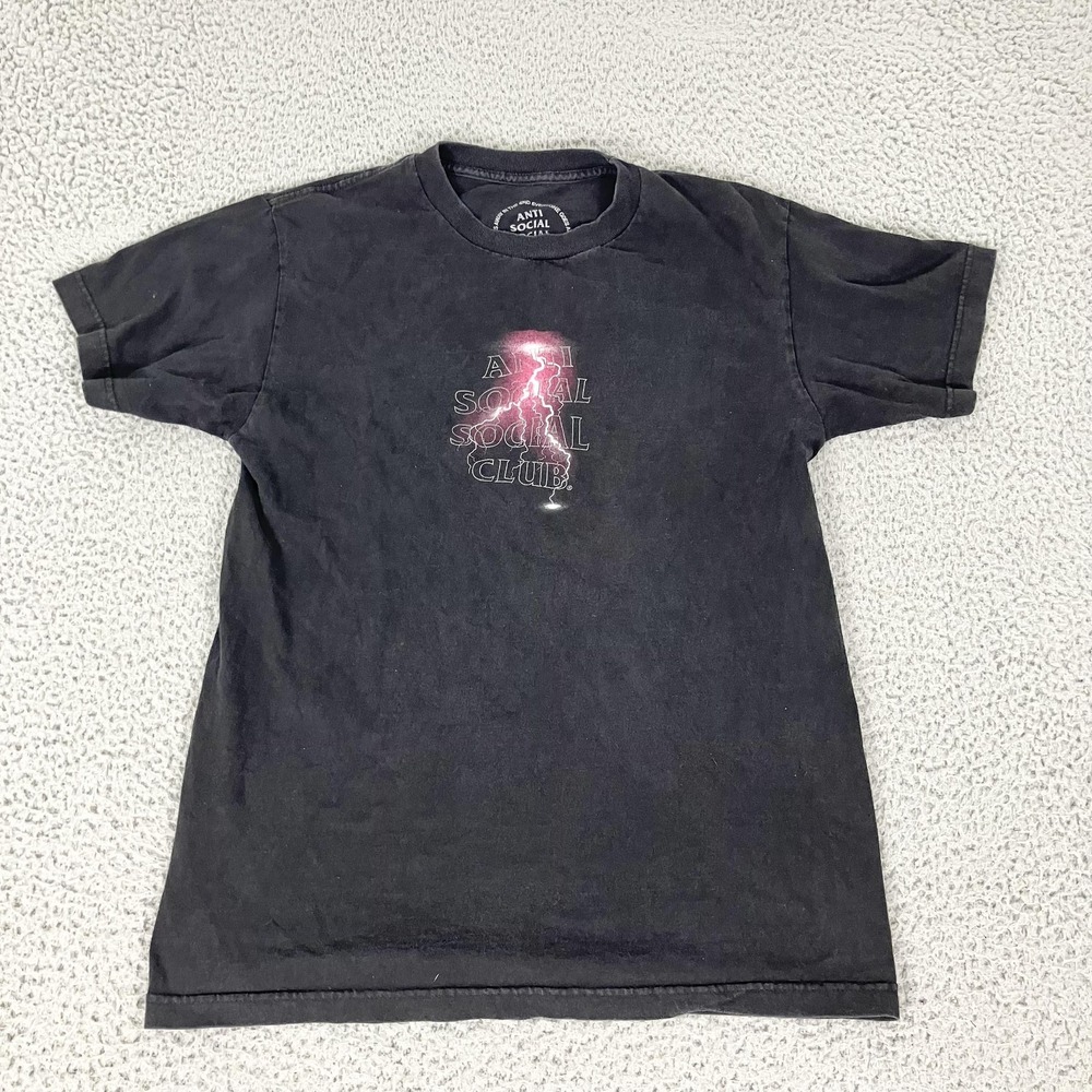 Anti Social Social Club Shirt Mens Medium Black Lightning Graphic Tee‎ USA